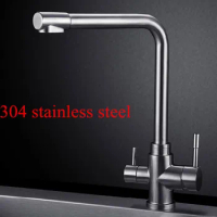 SUS 304 Stainless brushed Kitchen Faucet,Deck Mounted Kitchen Mixer Tap,torneira de cozinha 099