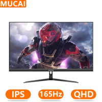 MUCAI 32 Inch Monitor 165Hz Gaming 2K Computer Screen 144Hz QHD 1440P Light Display DP HDMI-compatible Power Por 2560*1440