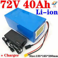 72v 40Ah lithium ion battery BMS 20S li ion battery for 2000w 3500w 7000w scooter inverter go cart motorcycle +5A charger