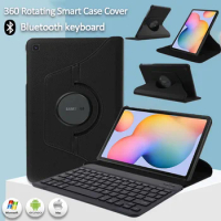 For Samsung Galaxy Tab S6 Lite 10.4" P610 P615 Anti-fall Scratch Resistant 360 Rotating Tablet Case+Bluetooth Keyboard