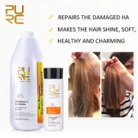 PURC 8% Brazilian Keratin for Hair Purifying Shampoo Smoothing Straightening Treatment Hair Care Set for Women Beauty Health