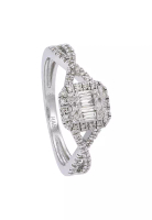 HABIB HABIB FIRE ON ICE | Baguette and Round Diamond Ring in 375/9K White Gold 24946