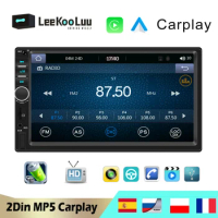 LeeKooLuu 2 Din Car Stereo Radio 7'' Touch Screen Multimedia Player support Carplay Android Auto for Toyota Nissan Ford VW