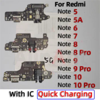 USB Sub Mic Board Dock Charger Connector Charging Port Flex Cable For Xiaomi Redmi Note 5 6 7 8 9 10 13 9s 9T 10s 10T Pro 4G 5G