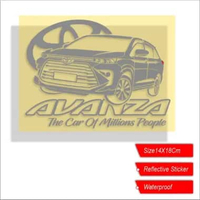 Stiker Variasi Kaca Mobil Toyota Avanza 2025 Putih Abu-Abu Abu-abu