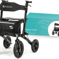 All Terrain Walker with Pneumatic Tires - Foldable Outdoor Walker for Seniors with Seat - Best Comfort on All Surfaces