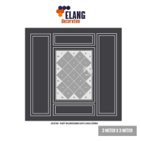 Paket WallMoulding Kayu & Kaca Cermin Ukuran Dinding 3 Meter x 3 Meter