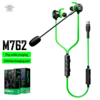 New PLEXTONE M762 G30 Gaming Headset Type-C In Ear Headphones Super Bass with Detachable Long Mic Earphone charge version
