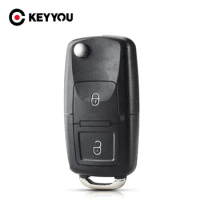 KEYYOU Remote Flip Folding Car Key Shell For VW Volkswagen MK4 Bora Golf 4 5 6 Passat Polo Bora Touran