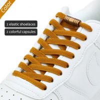 Anti-Dropping Elastic No Tie Shoelaces Flat Shoe Laces For Kids and Adult Sneakers Quick Lazy Metal Lock Laces Shoe Strings