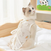 Pet Cat Clothes Spring Summer Thin Post-Surgery Anti-Lick Bandage Bunny Cartoon Cute Style Cat Neute