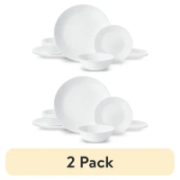 (2 pack) Corelle®- Winter Frost White, Round 12-Piece Dinnerware Set