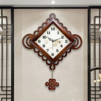 寶麗中式實木搖擺客廳大掛鐘創意現代中國風靜音復古時鐘石英鐘表
