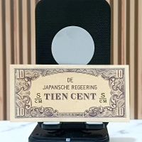 koleksi numismatik kuno 10 cent DJR tahun 1942 UNC gress