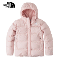 【The North Face】北面兒童粉色防潑水舒適保暖連帽羽絨外套｜82Y9LK6