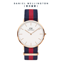Daniel Wellington DW 手錶 Classic Oxford 40mm藍紅織紋錶 DW00100001