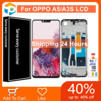 Original For OPPO A5 LCD Display A3S Screen Replacement Touch Digitizer Assembly For Oppo A3S LCD Replacment With Frame