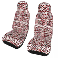 Ukraine Ukrainian Embroidery Front Auto Seat Cover Print Bohemian Geometric Car Seat Covers Universal Fit for SUV Van 2 Pieces