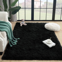 Đầy Màu sắc xù xì mềm mại Fluffy Thảm sang trọng mờ thảm cho phòng khách Vườn Ươm trang trí nội thất sàn thảm hiện đại cạnh giường ngủ thảm Đen