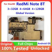 For Redmi Note 8T Original Unlocked Motherboards 32gb 64gb 128gb Global Version Mainboard Full Chips Android For Redmi Note 8T