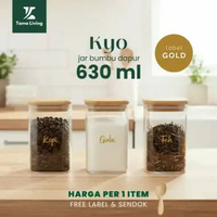 TAMA LIVING Kyo Jar Bumbu Dapur Gula Kopi Teh 630 ml Label Gold Tempat Bumbu Toples Bumbu Dapur Jar 