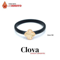 Cincin Ceramic Kombinasi Emas 10 Karat Clova J5 Ismoyo 11-12