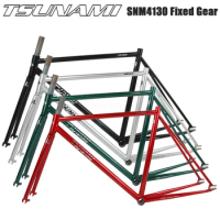 TSUNAMI SNM4130 Fixed Gear Bicycle Frame And Fork Single Speed Bike Aluminum Alloy Frameset Track Bicycle Frame For V-Brakes