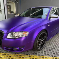 Purple Matte Satin Vinyl Car Wrap Adhesive Film Decal DIY Vehicle Wrapping Foil Air Bubble Free