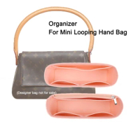 Purse Organizer Insert,Felt Bag Organizer With Zipper,Handbag &amp; Tote Shaper,For Mini Looping Hand Bag