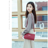 Tas Selempang Wanita Import 3 Sleting Murah Korea Kulit Hitam Volva Batam Sling Bag Cewek / Resletin