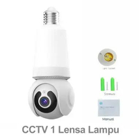 GARANSI cctv 3 lensa V380pro 8MP HD WiFi Jarak Jauh Jenis bohlam lampu Deteksi gerakan Penglihatan M