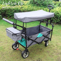 8-inch Off-road Wheels Outdoor Camping Cart Gardening Fishing Trolley Four-Wheel Shopping Cart For Sand Grassland