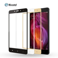 Nicotd Tempered Glass For Xiaomi RedMi Note 4 Global Version Screen Protector Full Cover Film For Xiomi RedMi Note 4X Note 4 pro