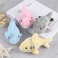 12CM Shark Plush Stuffed Toy Doll Mini Small Ocean Cartoon Key Chain Pendant Kids Small Cute Marine Animal Plush Toys Baby Gifts