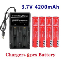 100% new original 18650 Rechargable Battery 18650 3.7 V Battery for LED Lantern torch+USB Charger