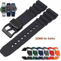 Soft Rubber Watch Strap for Seiko SKX007 Tuna Omega Tudor with Metal Loop Locker Bezel Diving Waterproof Watch Bracelet 20/22mm