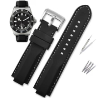 Silicon watchband for Tudor PELAGOS series 25500TN 25600TN black waterproof rubber 22mm Dedicated lug watch belt