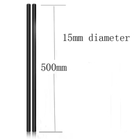 New design part Black Aluminum Alloy 15mm Rod - 50cm for 15mm Rod Rail Support System (pack of Two)
