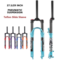 Mountain Bike Fork, 27.5/29 Inch Bicycle Pneumatic Shock Absorber, Magnesium Alloy MTB Suspension Lockout Fork