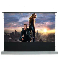 2024 Motorized Floor Rising Screen 100 Inch16:9 ALR Electric Floor Rising Stand Projector Screen for Ultra Short Throw Projector