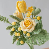 [TTS 4] V12-TtsB PO IMG New Edition Crochet Flowers Set Do It Yourself Kit Sunflower Rose