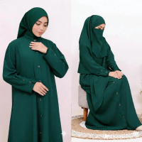 SET Abaya Hijab Sabrina Anti UV Premium Gamis Syari Set Khimar Haji dan Umrah AZKA ELIZA