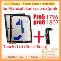 Original For Microsoft Surface Pro5 1796 LCD Display Touch Screen Digitizer For Microsoft Surface Pro 6 1807 Display Replacement