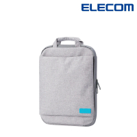 【ELECOM】帆布多功能薄型手提收納袋13.3吋-灰(BM-IBOF13GY)