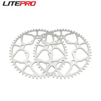 Litepro 52 54T Spade Chainring Folding Bike Aluminum Alloy BCD130MM Silver Sprocket Chainwheel For Brompton Bicycle