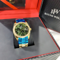 絕版僅剩1支(Little bee小蜜蜂精品)ROUND WELL 瑞士浪威 機械錶 幸運五葉草 機械鋼錶