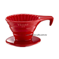金時代書香咖啡  TIAMO V01長柄陶瓷咖啡濾器組 (紅) )附濾紙量匙  HG5533R