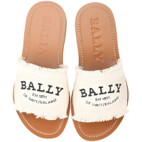 BALLY Flat [專櫃$18,000] 棉麻抽鬚字母拖鞋/涼鞋-2色可選