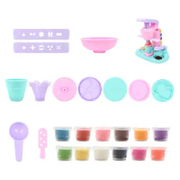 Pretend Ice Cream Maker Machine Toy Educational Toys Full Set Play Kitchen Clay Tool for Holiday Present Aged 3-8 Birthday Gift