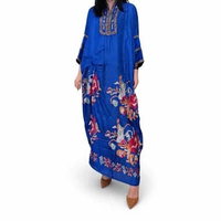 Lausboutique Kaftan Kecubung Bordir- Motif Makassar -Vol 2 Biru Elektrik